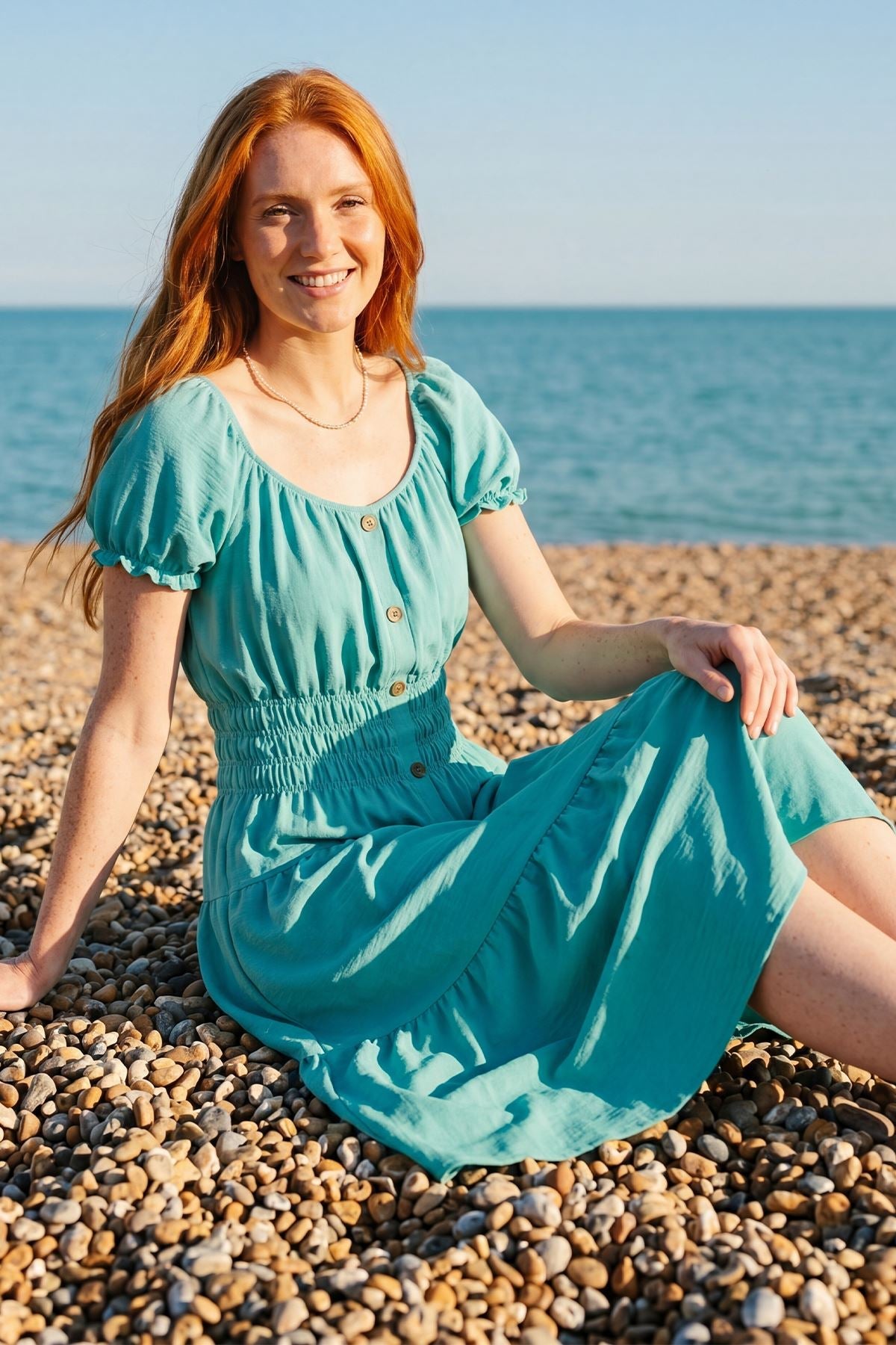Thermabuild | Plain Shirred Waist Tiered Dress
