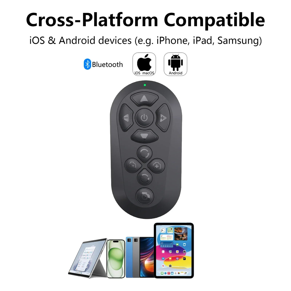 Thermabuild | Bluetooth Wireless Remote Control for TikTok and Short Videos - Rechargeable Page Turner and Selfie Camera Shutter for iPhone and Android