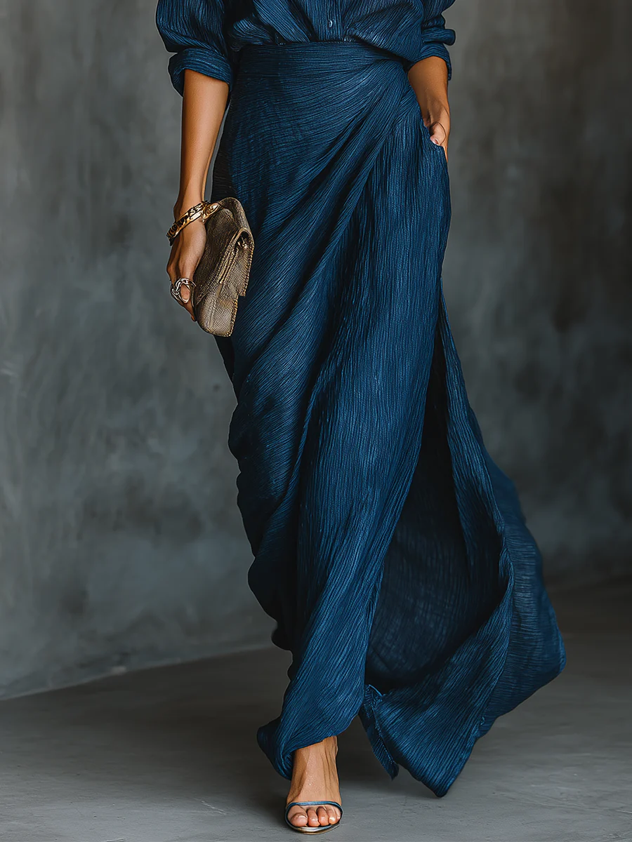 Thermabuild | Women's Wrap Top & Maxi Skirt Two-Piece Set
