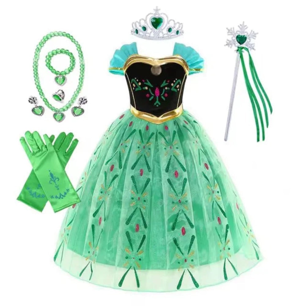 Thermabuild | Girls' Halloween Princess Costume and Dresses for Dress Up Tiara Gloves Games