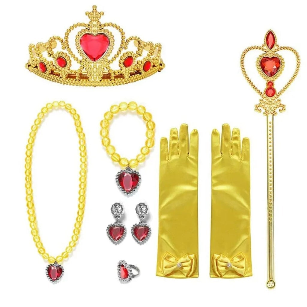 Thermabuild | Girls' Halloween Princess Costume and Dresses with Ball Gown Tiara Scepter and Accessories Set