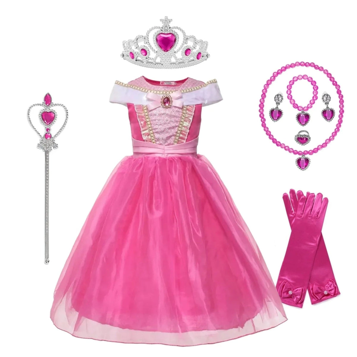Thermabuild | Girls' Princess Halloween Costume Dress with Accessories and Tiara