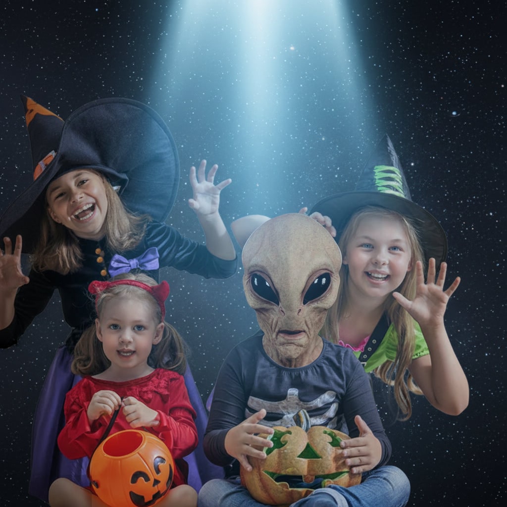 Thermabuild | Halloween Alien Mask Full Head Latex Creepy for Adult Costume Party Space