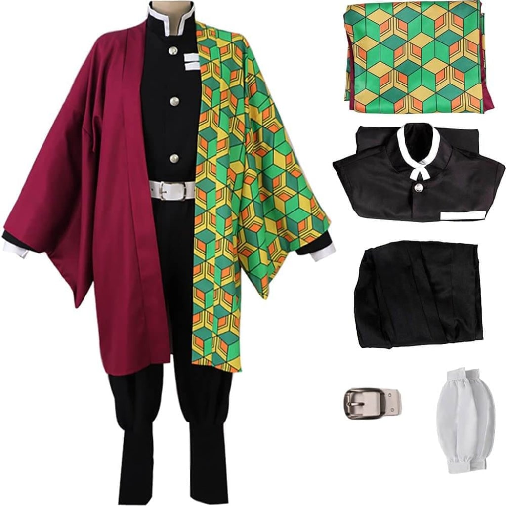 Thermabuild | Halloween Anime Cosplay Costume with Character Haori Jacket Light-Up and Spiky
