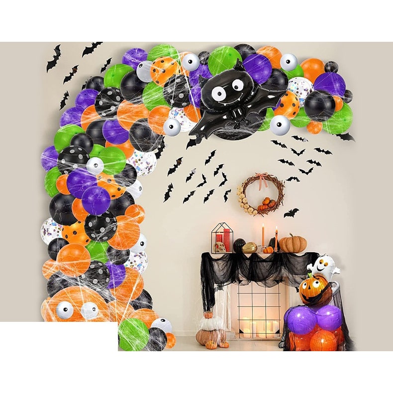 Thermabuild | Halloween Balloon Arch Kit with Latex and Foil for Party Decoration Garland