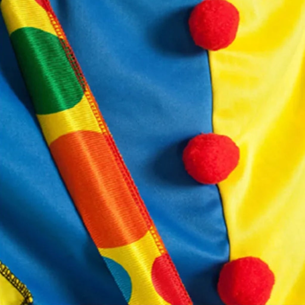 Thermabuild | Halloween Circus Clown Costume for Colorful Tunic and Striped Pants Creepy