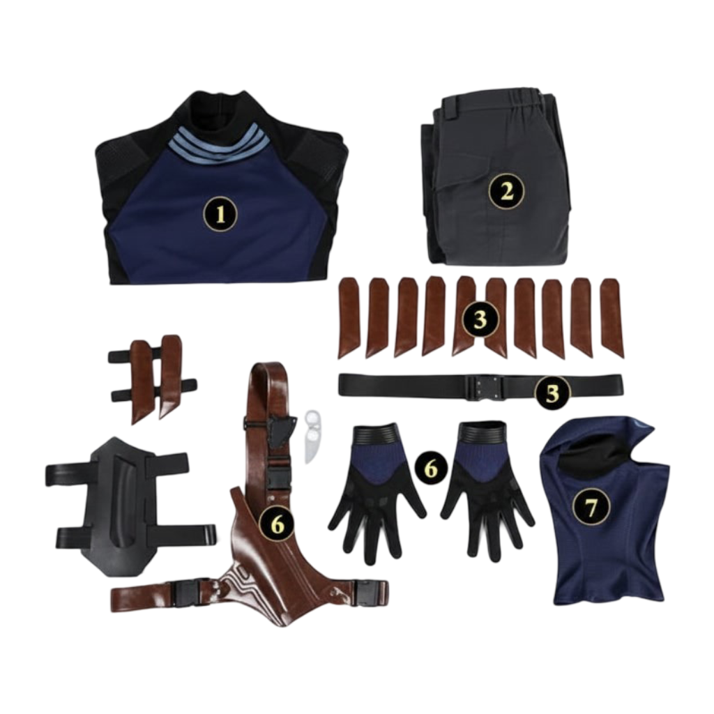 Thermabuild | Halloween Cosplay Superhero Costume Set with Tactical Mask Harness and Gloves
