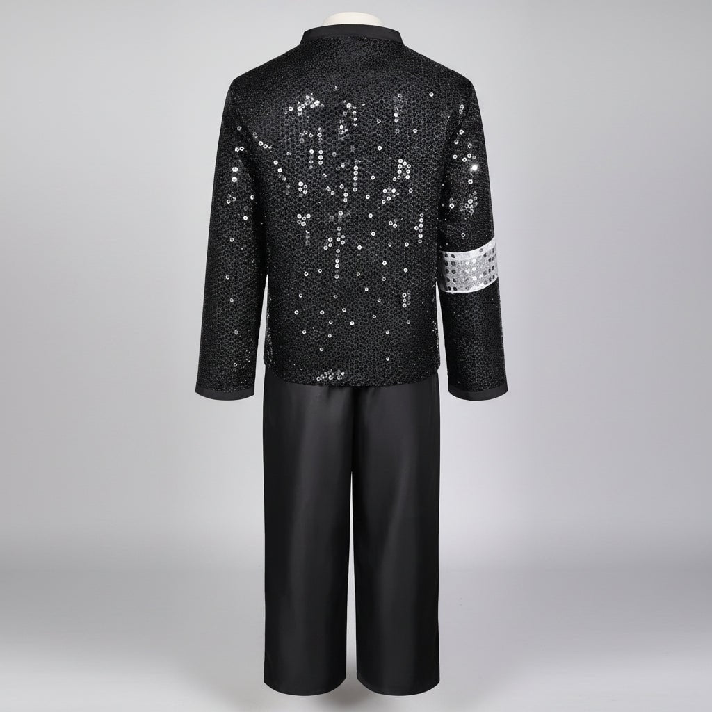 Thermabuild | Halloween Dance Costume Michael Jackson Outfit with Sequin Jacket Fedora Hat and Gloves for Party