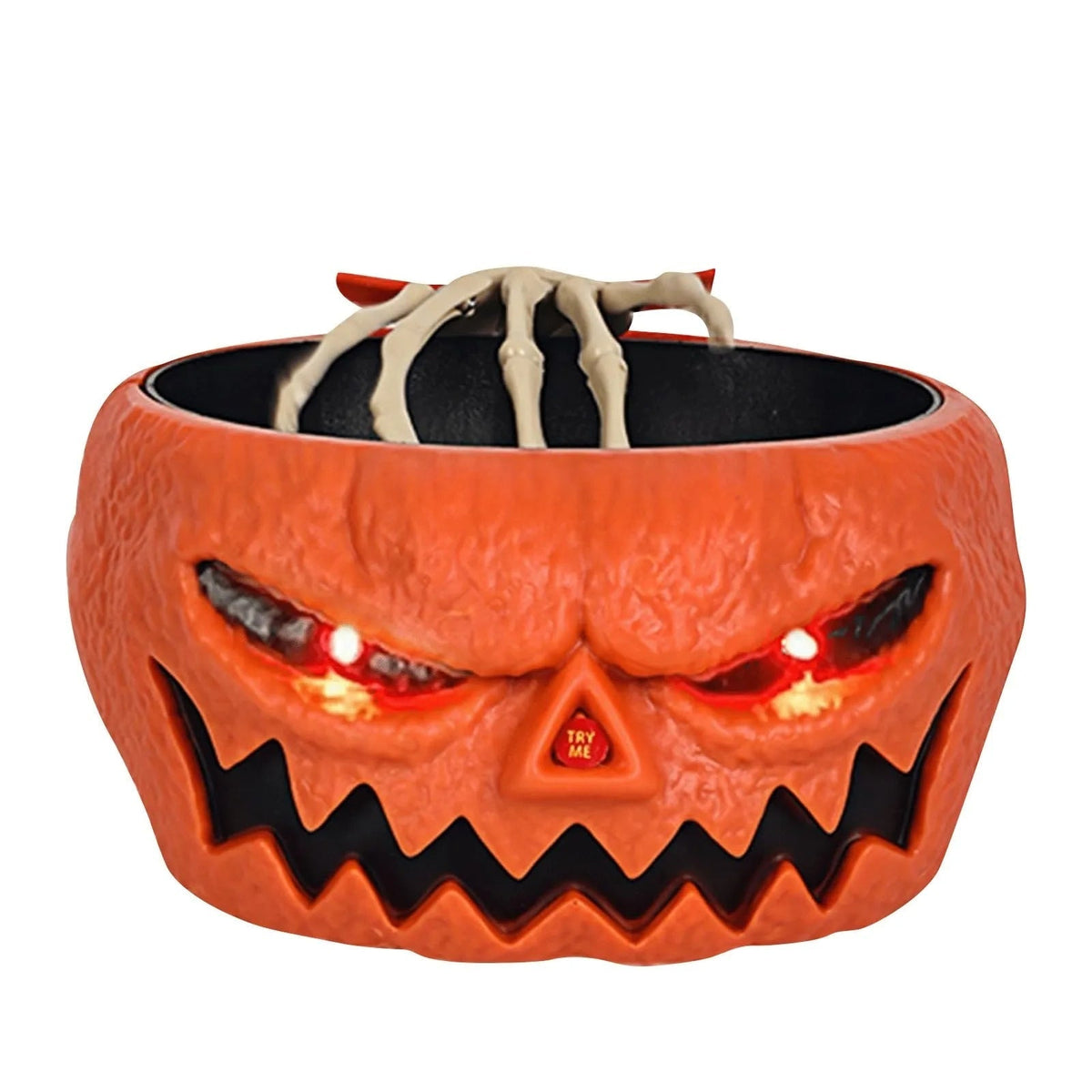 Thermabuild | Halloween Decoration Animated Candy Bowl with Motion Sensor LED Eyes and Skeleton Hand for Party