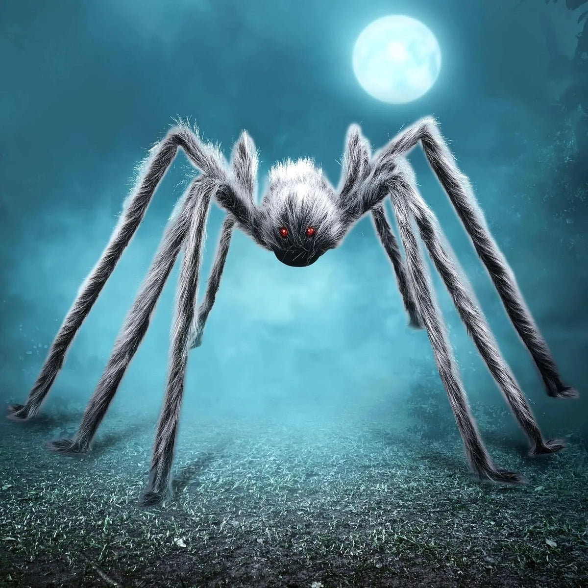 Thermabuild | Halloween Giant Spider Decoration with Poseable Legs for Outdoor Party Decor Large