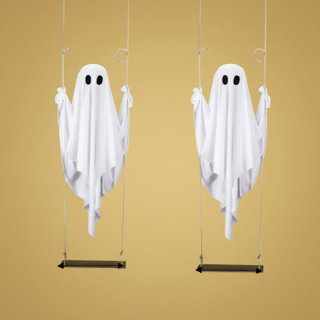 Thermabuild | Halloween Hanging Ghost Decoration with LED Light and Swing for Outdoor Yard Party Decor