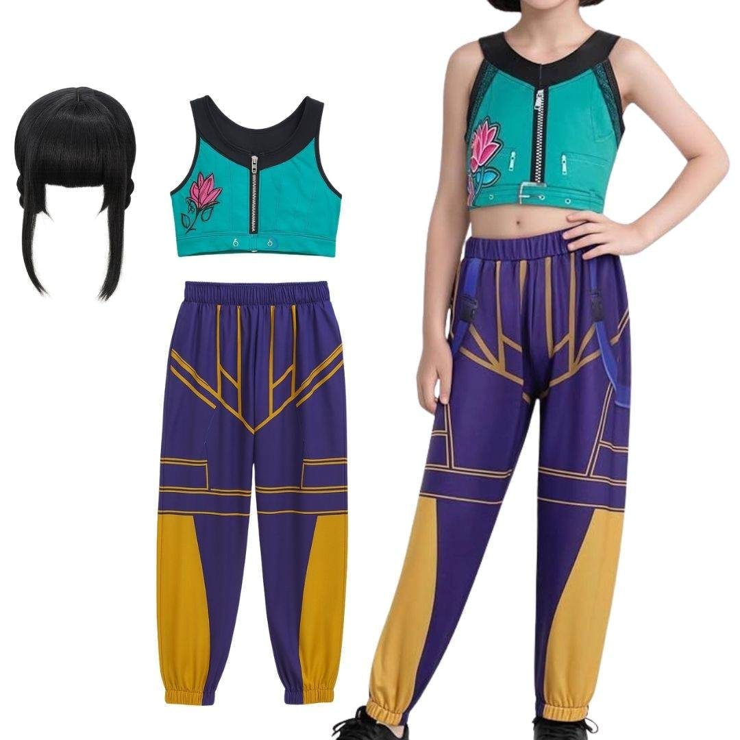 Thermabuild | Halloween Hip Hop Dance Costume with Crop Top Shorts and Joggers for Party Performance Wear