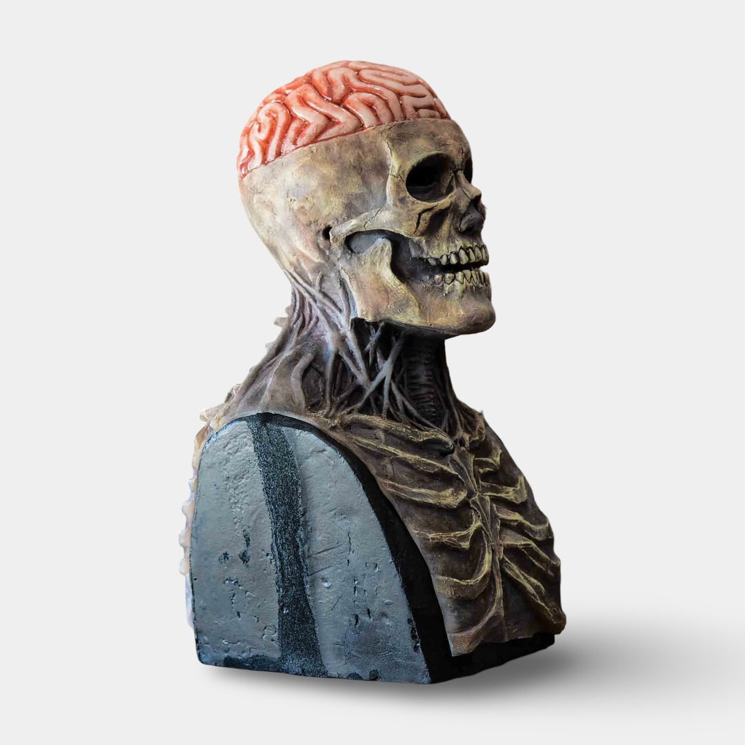 Thermabuild | Halloween Skeleton Bust Garage Door Cover with Exposed Brain Detail for Spooky Party Decoration