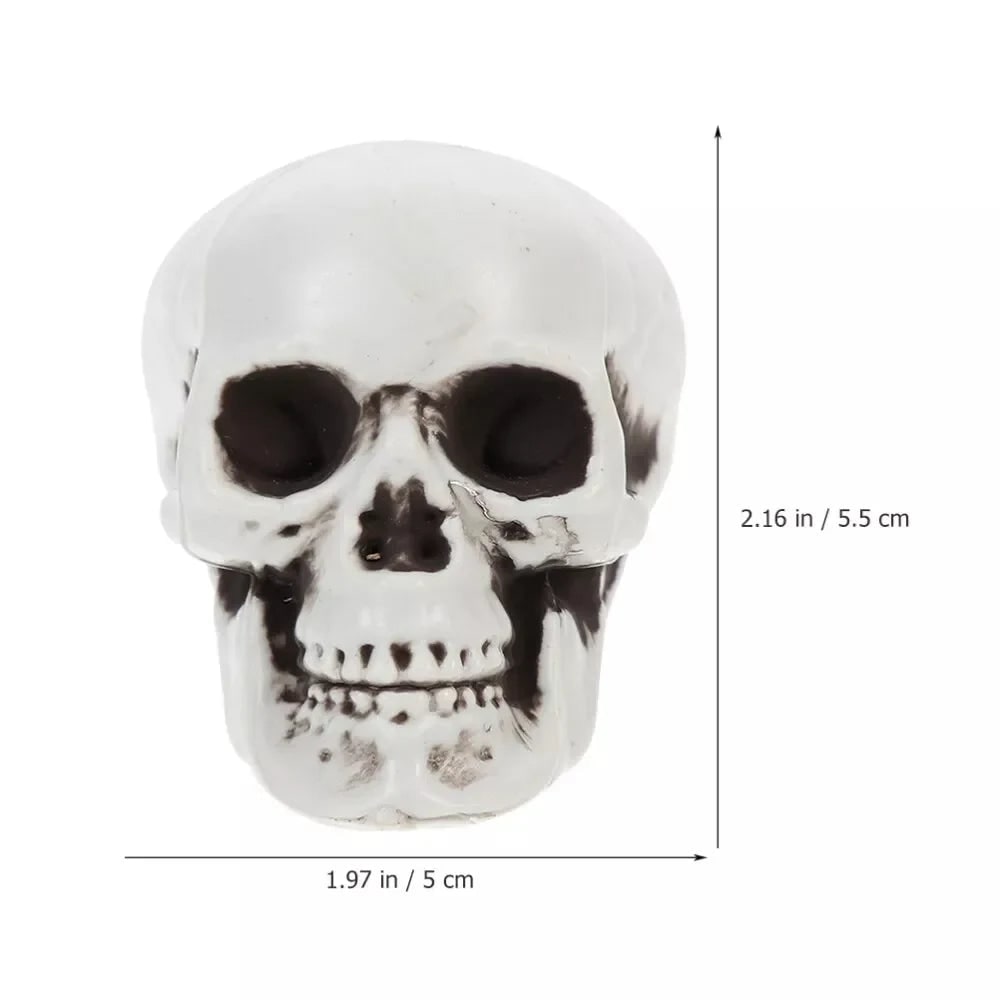 Thermabuild | Halloween Skull Decor and Sugar Decorations Mini Plastic Party Props Set with Mesh Bag