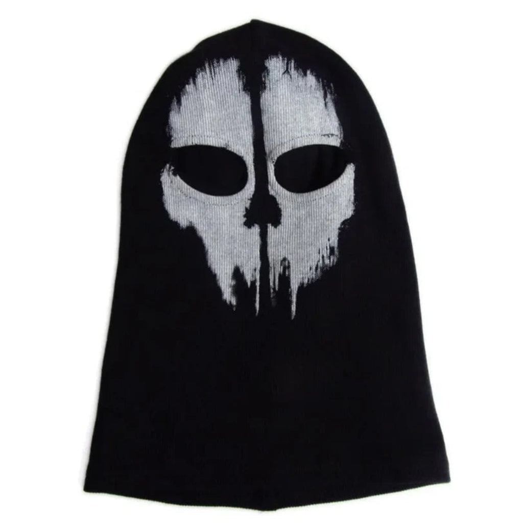 Thermabuild | Halloween Skull Ski Mask Full Face Balaclava with Knit Black Fabric for Skiing and Winter Sports