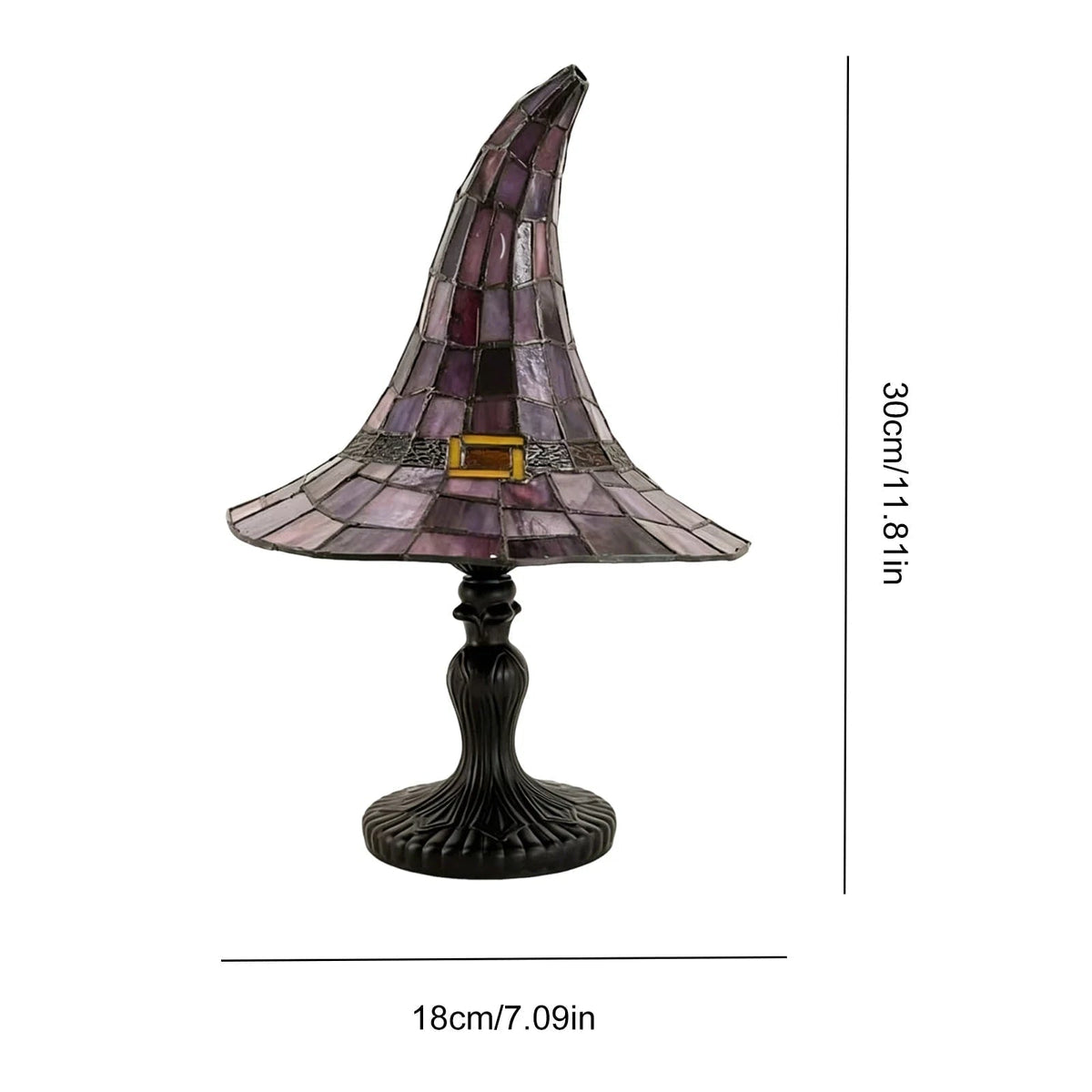 Thermabuild | Halloween Witch Hat Tiffany Style Table Lamp with USB Power and Warm Glow Decoration Bed Side