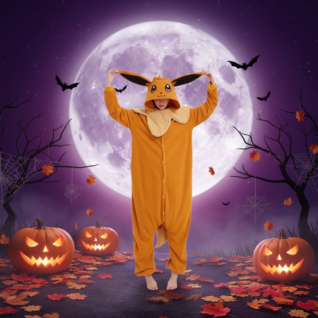 Thermabuild | Kids' Halloween Christmas Onesie Pajamas with Character Hood and Fleece for Xmas Party