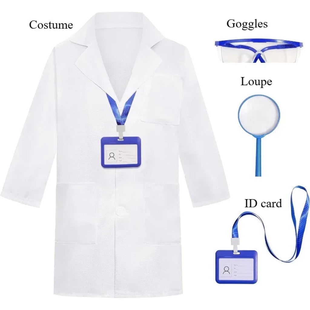 Thermabuild | Kids' Halloween Doctor Costume Medical White Lab Coat Set Childs