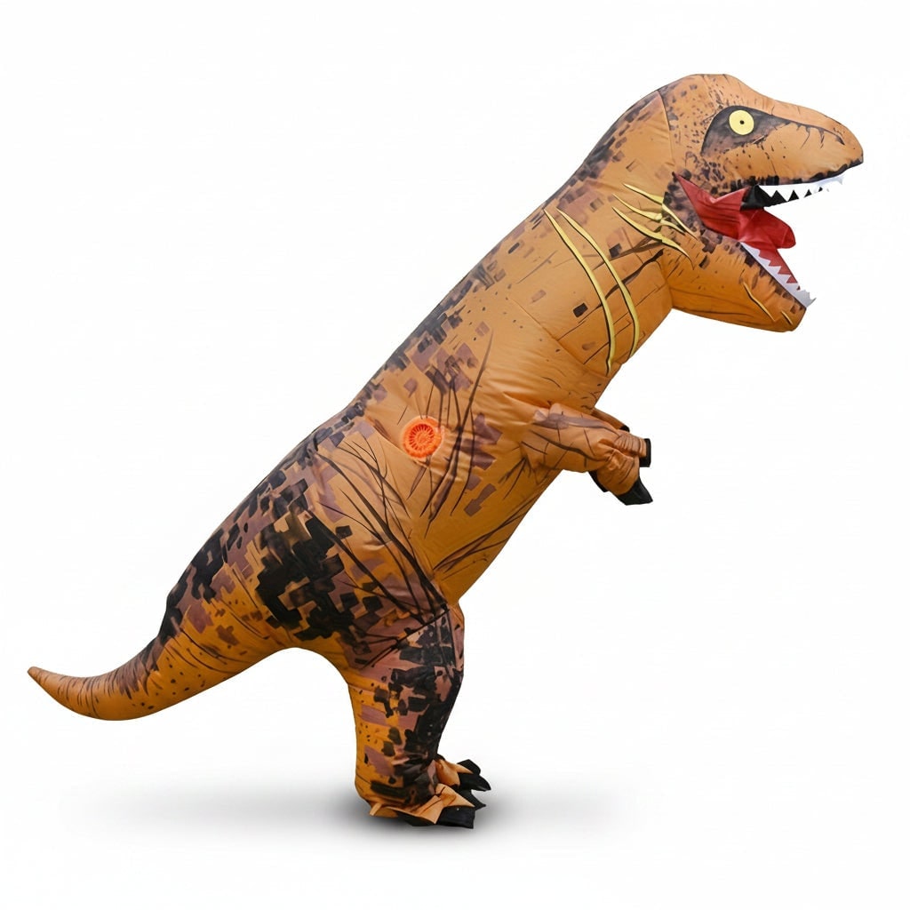 Thermabuild | Kids' Halloween Inflatable Dinosaur Costume T-Rex Outfit with Built-In Fan and Crackle Print