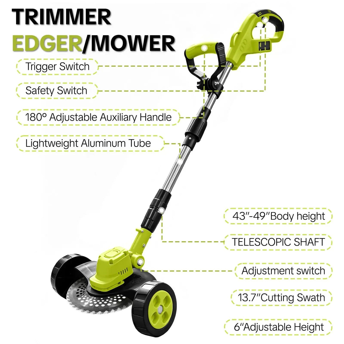 Thermabuild | 3-in-1 Cordless Lawn Mower & Edger with 2 Batteries