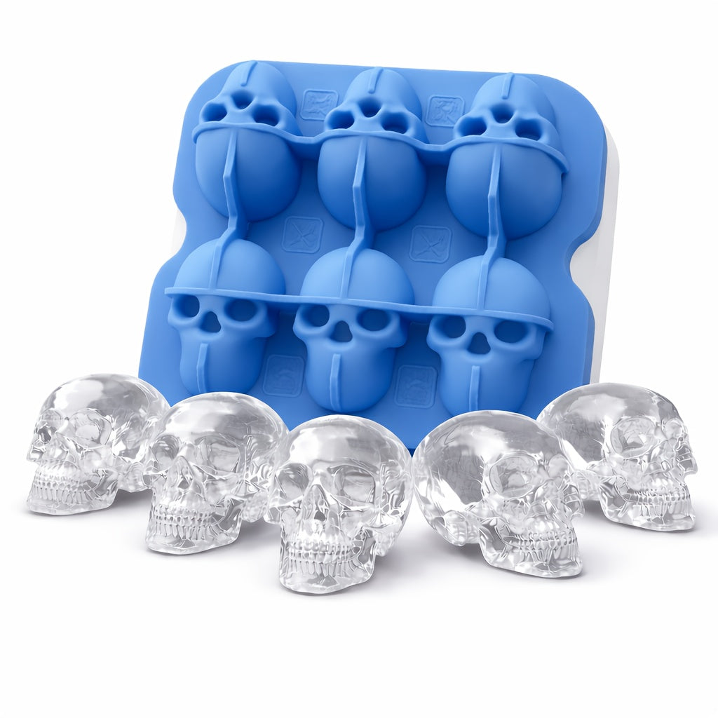 Thermabuild | Silicone Skull Ice Cube Maker Tray with Large Reusable Mold for Drinks and Whiskey Ball