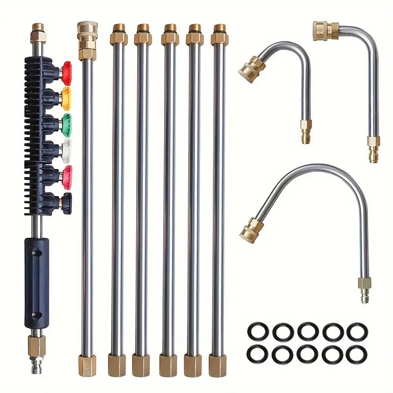 Thermabuild | 4000 PSI Telescoping High Pressure Washer Wand Set for Gutter & Roof Drainage & Walls Cleaning
