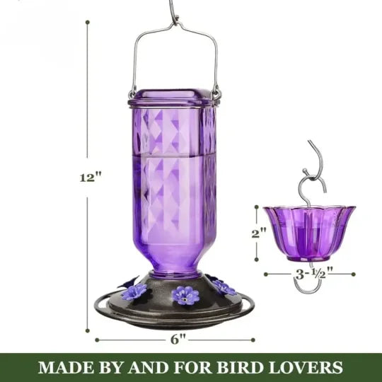 Thermabuild | 24oz Leak Proof Glass Hummingbird Feeder