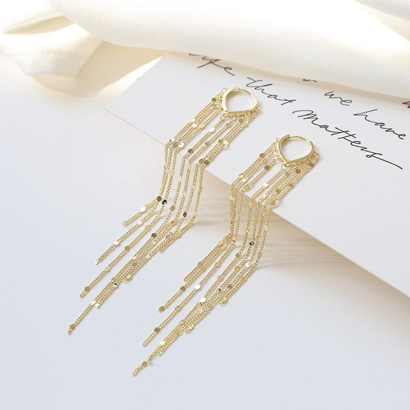 Thermabuild | 14K Gold-Plated Long Tassel Earrings