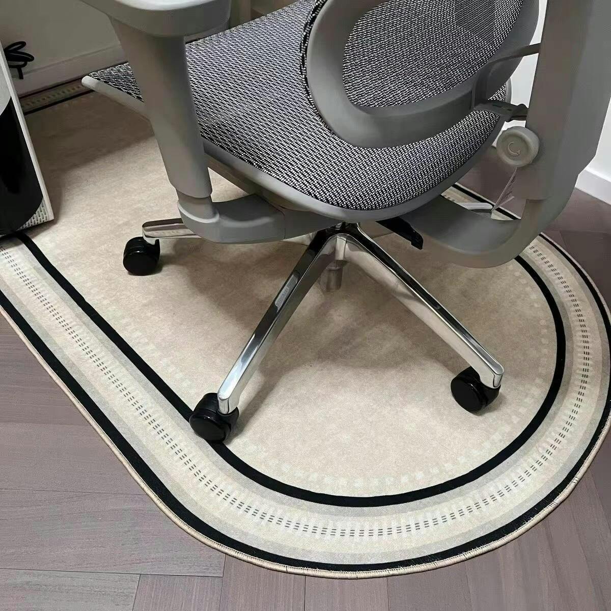 Thermabuild | Unisex Velvet Office Chair Mat for Hardwood Floors - Non-Slip Short-Pile Desk Floor Protector - Protective Rolling Chair Rug for Home and Office