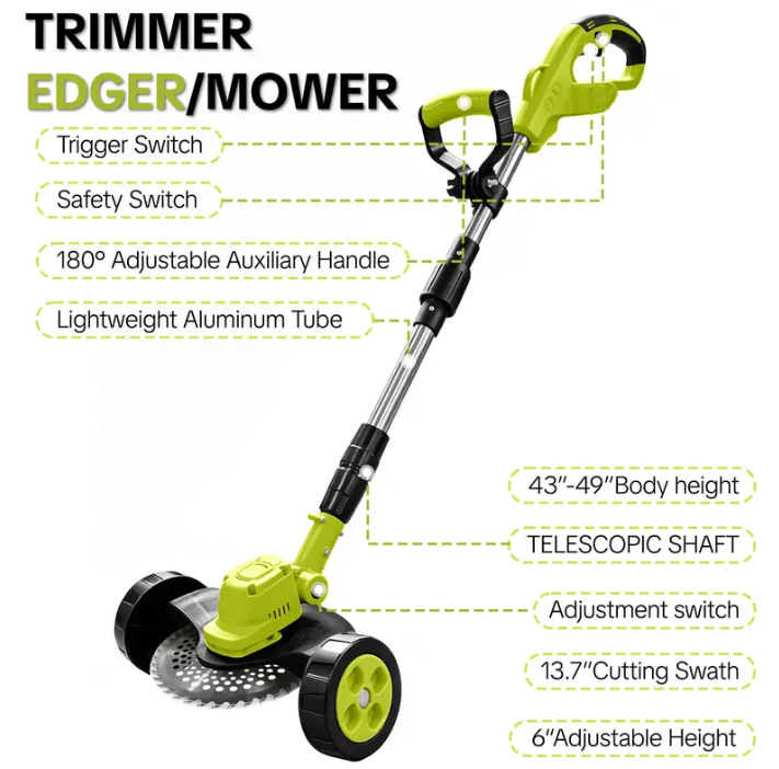Thermabuild | 21V 3-in-1 Cordless Grass Trimmer with 2 Batteries
