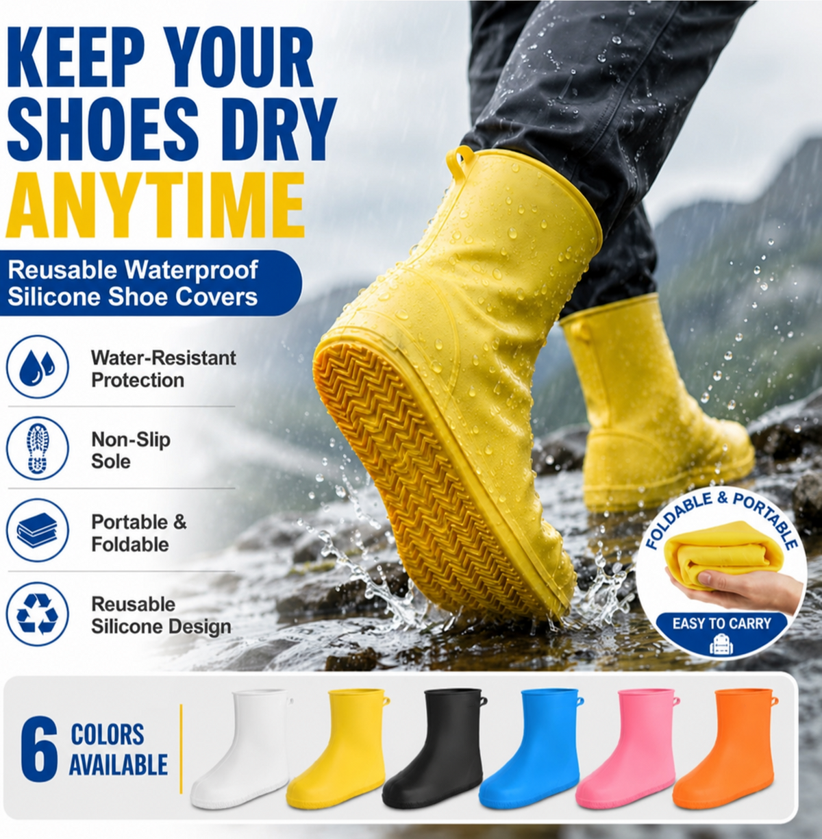 Thermabuild | Waterproof Anti-Slip Rain Shoe Covers