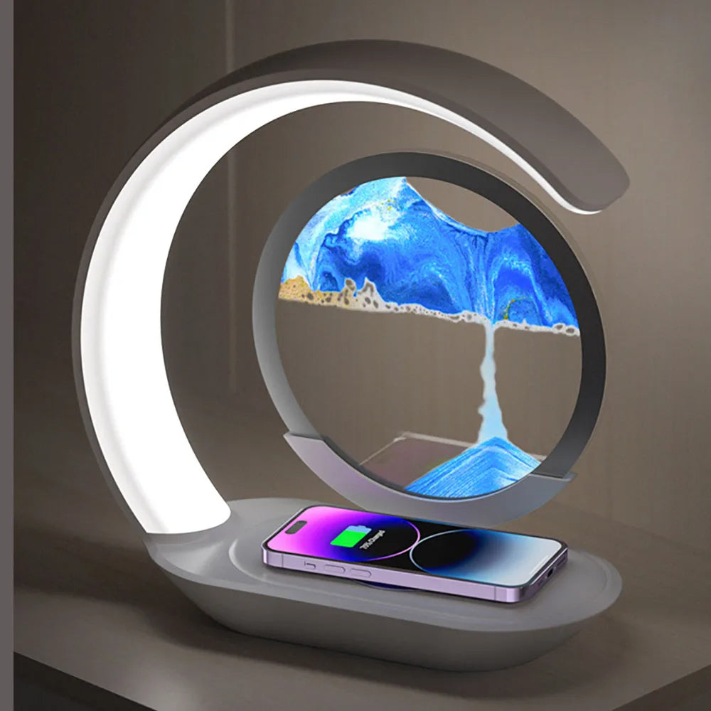 Thermabuild | 3D Sand Art Table Lamp with Wireless Charger
