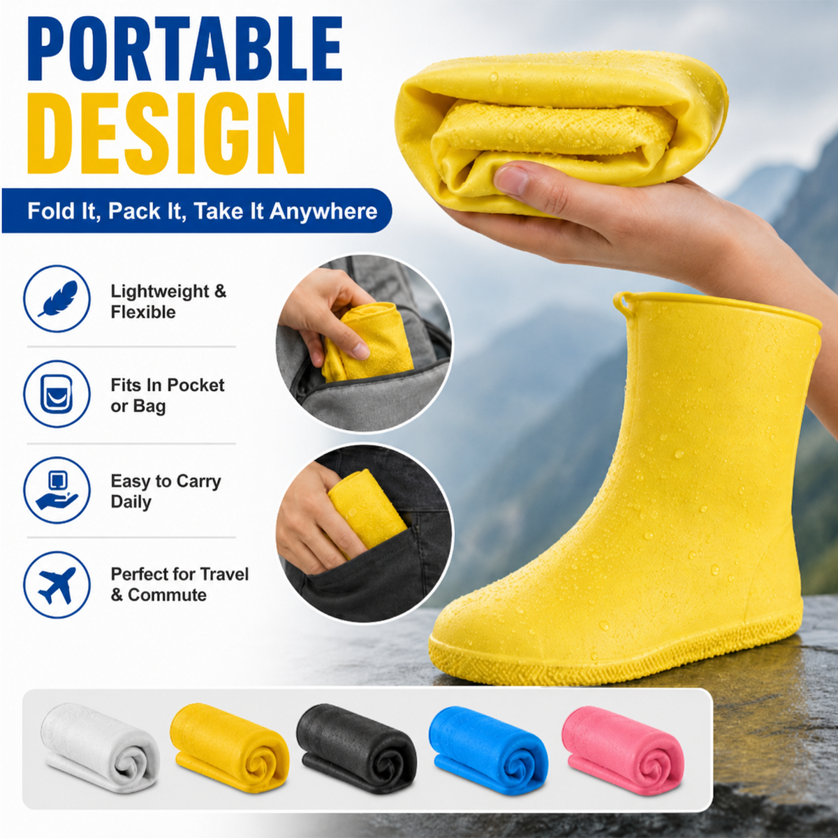 Thermabuild | Waterproof Anti-Slip Rain Shoe Covers