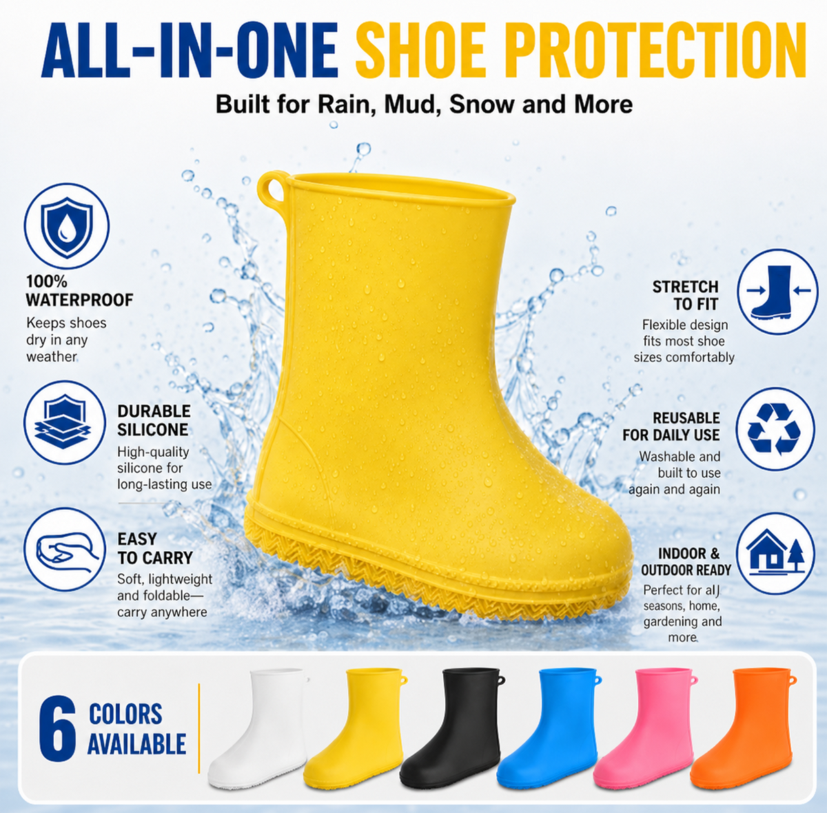 Thermabuild | Waterproof Anti-Slip Rain Shoe Covers