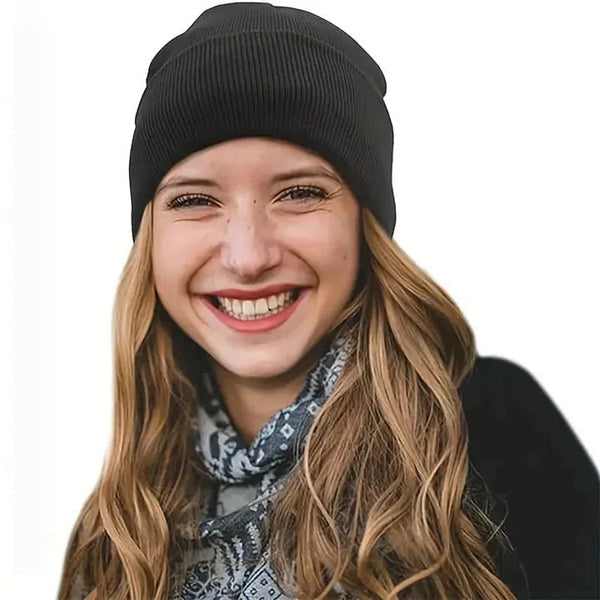 Thermabuild | Women's Wool Winter Beanie with Anti-Frizz Silk Lining - Warm Knit Skull Cap for Hair Protection against Static and Breakage - 22 x 23cm