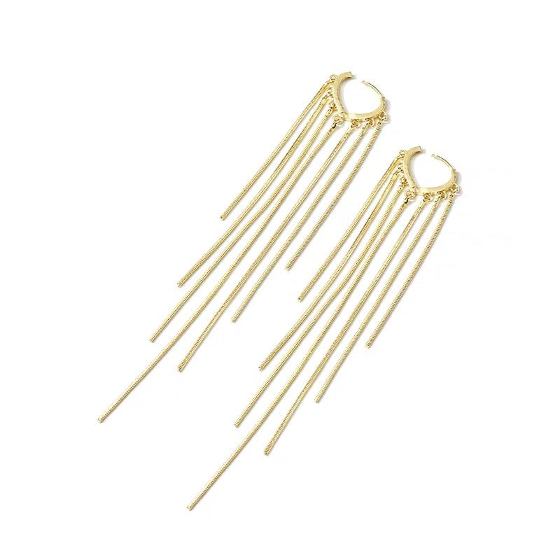 Thermabuild | 14K Gold-Plated Long Tassel Earrings