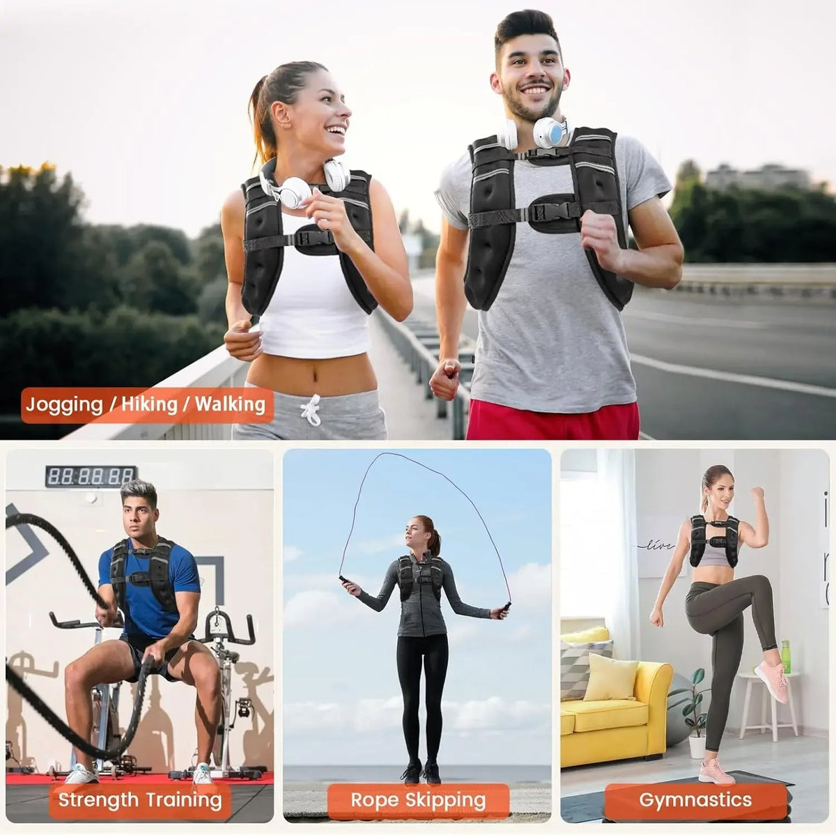 Thermabuild | Adjustable Weighted Vest with Reflective Stripes