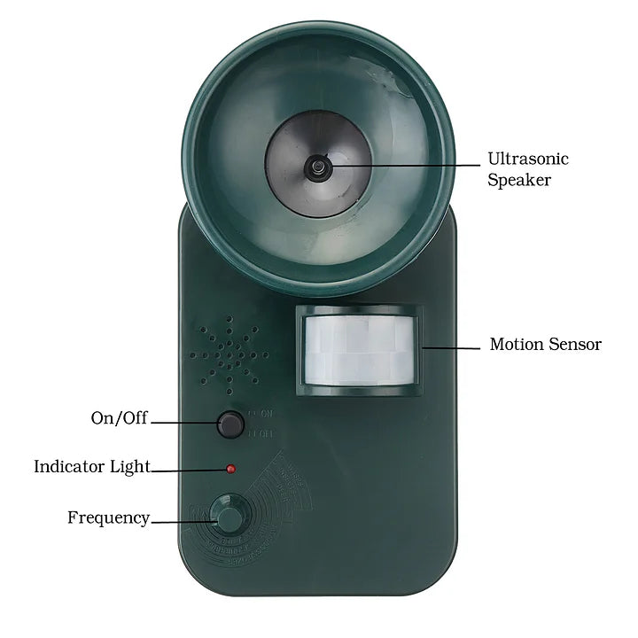 Thermabuild | 5000sqft 9v Dc Ultra Sonic Cordless Pest Animal Repeller Outdoor Safely Repel Various Animal