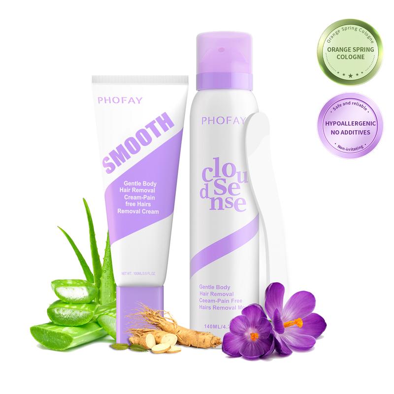 Thermabuild | Hair Removal Cream and Mousse Set for Underarms, Legs and Bikini Area – Citrus Scent