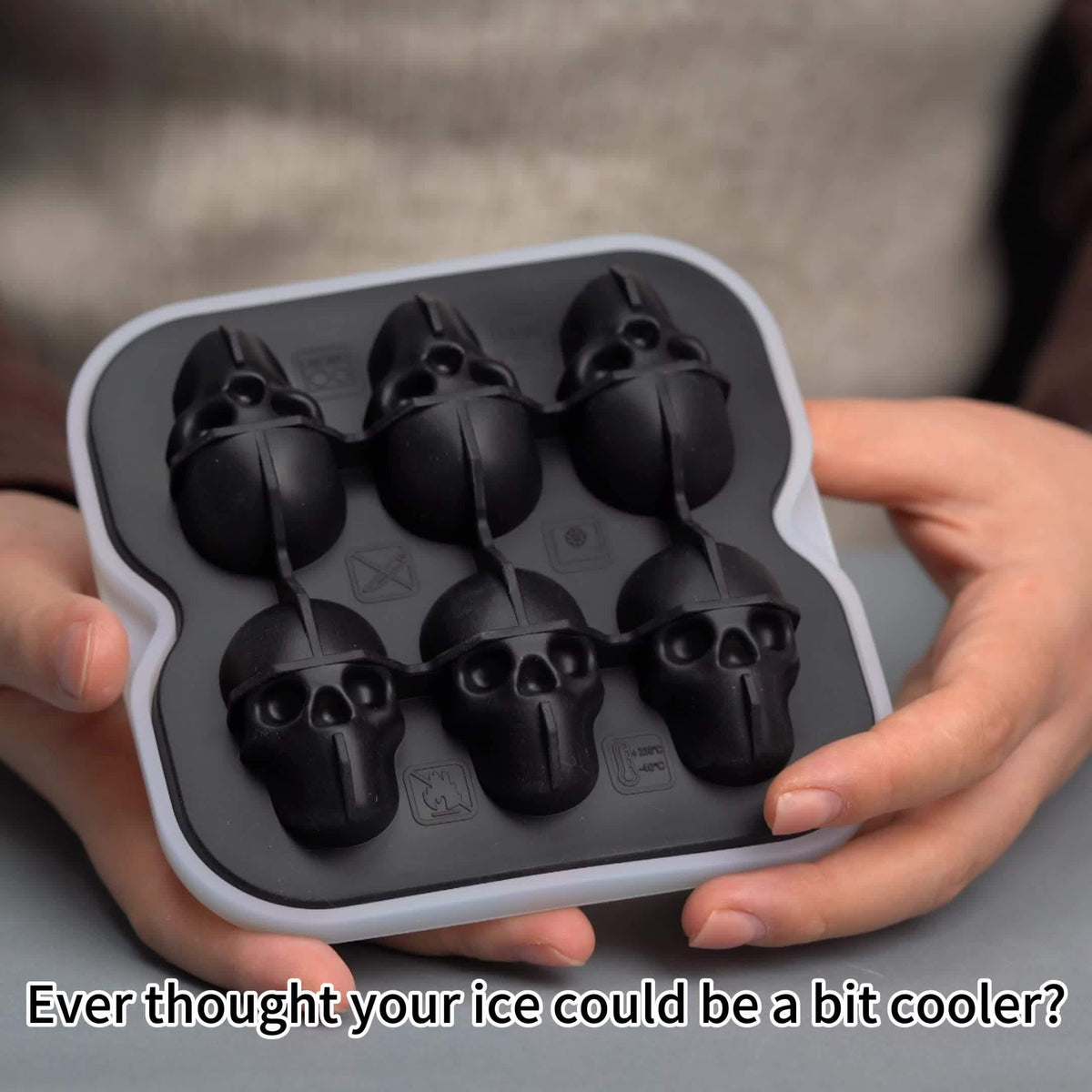 Thermabuild | Silicone Skull Ice Cube Maker Tray with Large Reusable Mold for Drinks and Whiskey Ball