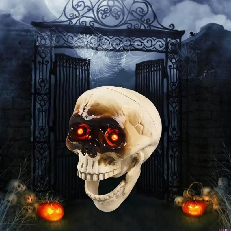 Thermabuild | Animated Halloween Skeleton Head with Flashing Eyes