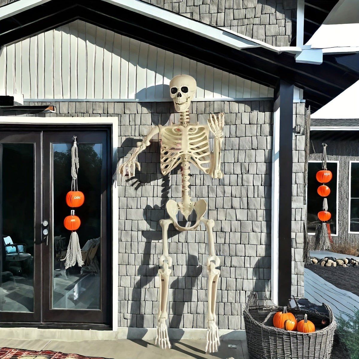 Thermabuild | Large 5.5ft Halloween Skeleton Posable Outdoor Display Figure