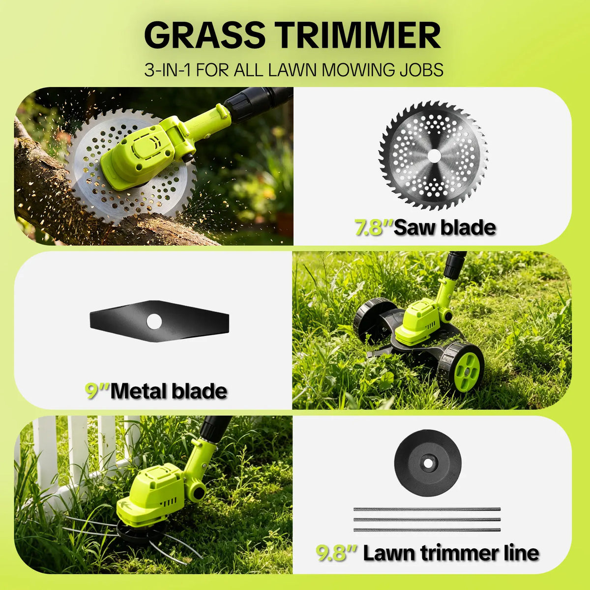 Thermabuild | 3-in-1 Cordless Lawn Mower & Edger with 2 Batteries