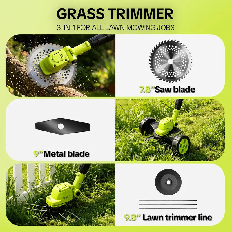 Thermabuild | 21V 3-in-1 Cordless Grass Trimmer with 2 Batteries