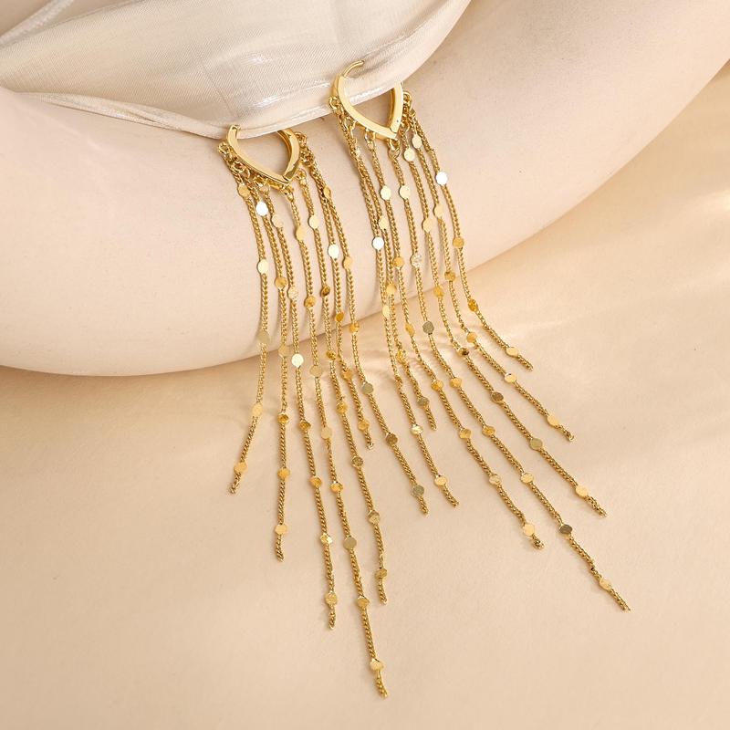 Thermabuild | 14K Gold-Plated Long Tassel Earrings