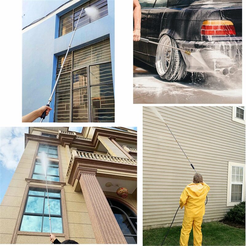 Thermabuild | 4000 PSI Telescoping High Pressure Washer Wand Set for Gutter & Roof Drainage & Walls Cleaning