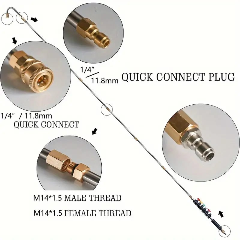 Thermabuild | 4000 PSI Telescoping High Pressure Washer Wand Set for Gutter & Roof Drainage & Walls Cleaning