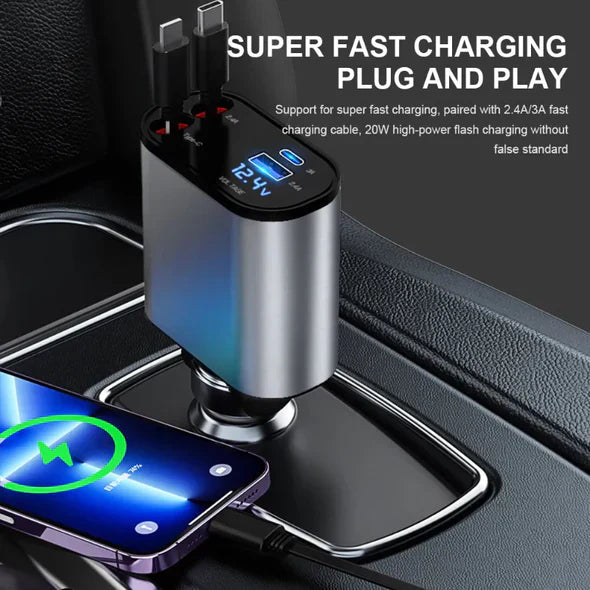 Thermabuild | 4 In 1 Retractable Car Charger