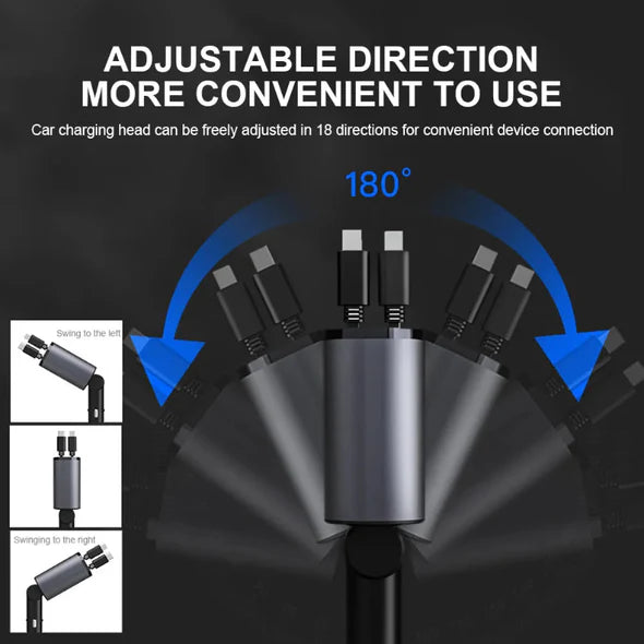 Thermabuild | 4 In 1 Retractable Car Charger