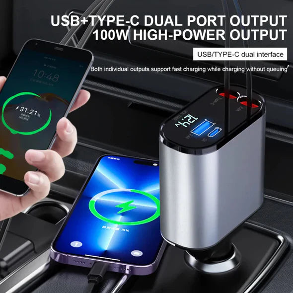 Thermabuild | 4 In 1 Retractable Car Charger